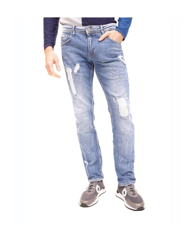 Men's Modern Neon Splatter Denim Jeans $85.50 Jeans