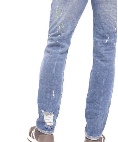 Men's Modern Neon Splatter Denim Jeans $85.50 Jeans