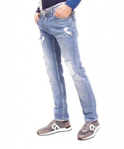 Men's Modern Neon Splatter Denim Jeans $85.50 Jeans