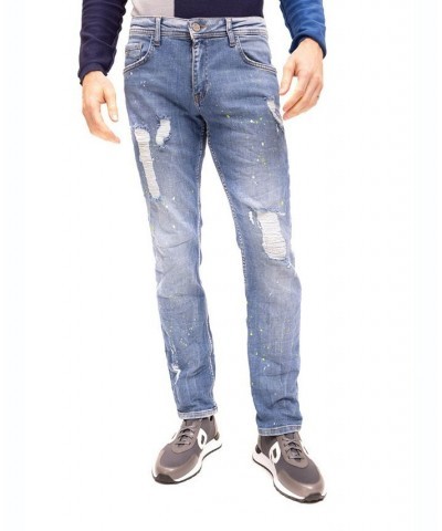 Men's Modern Neon Splatter Denim Jeans $85.50 Jeans