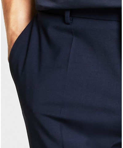 Hugo Boss Men's Slim-Fit Superflex Stretch Solid Suit Pants Blue $66.56 Pants