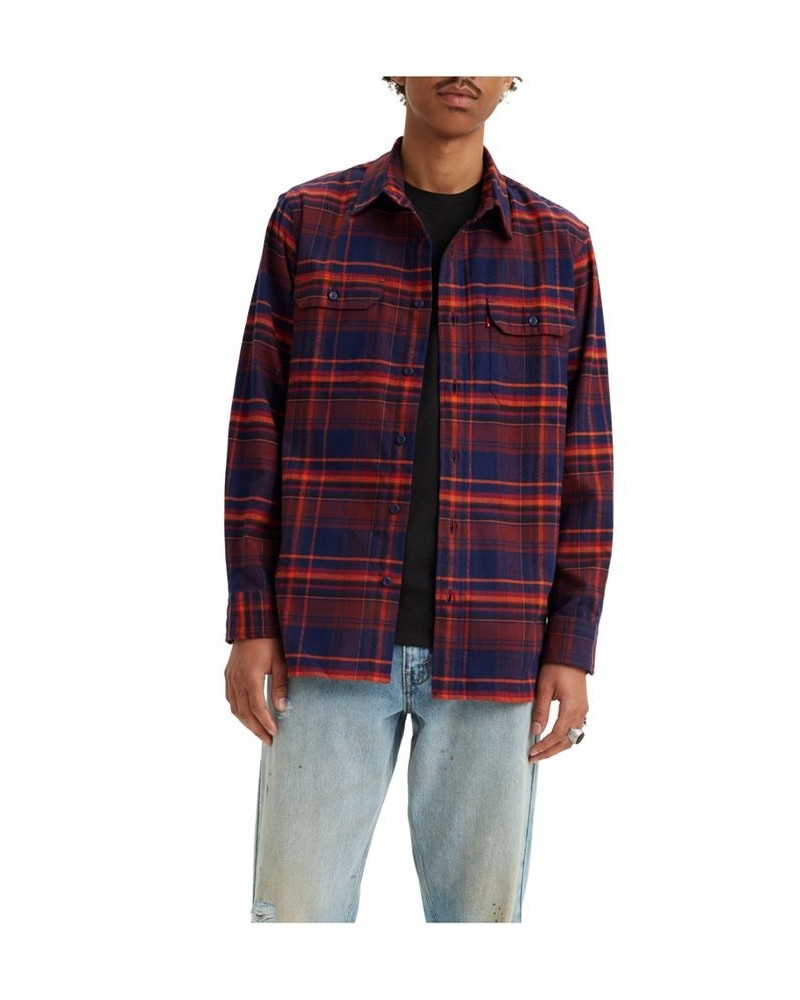 Men's Classic Worker Relaxed-Fit Long Sleeve Overshirt Multi $32.90 Shirts