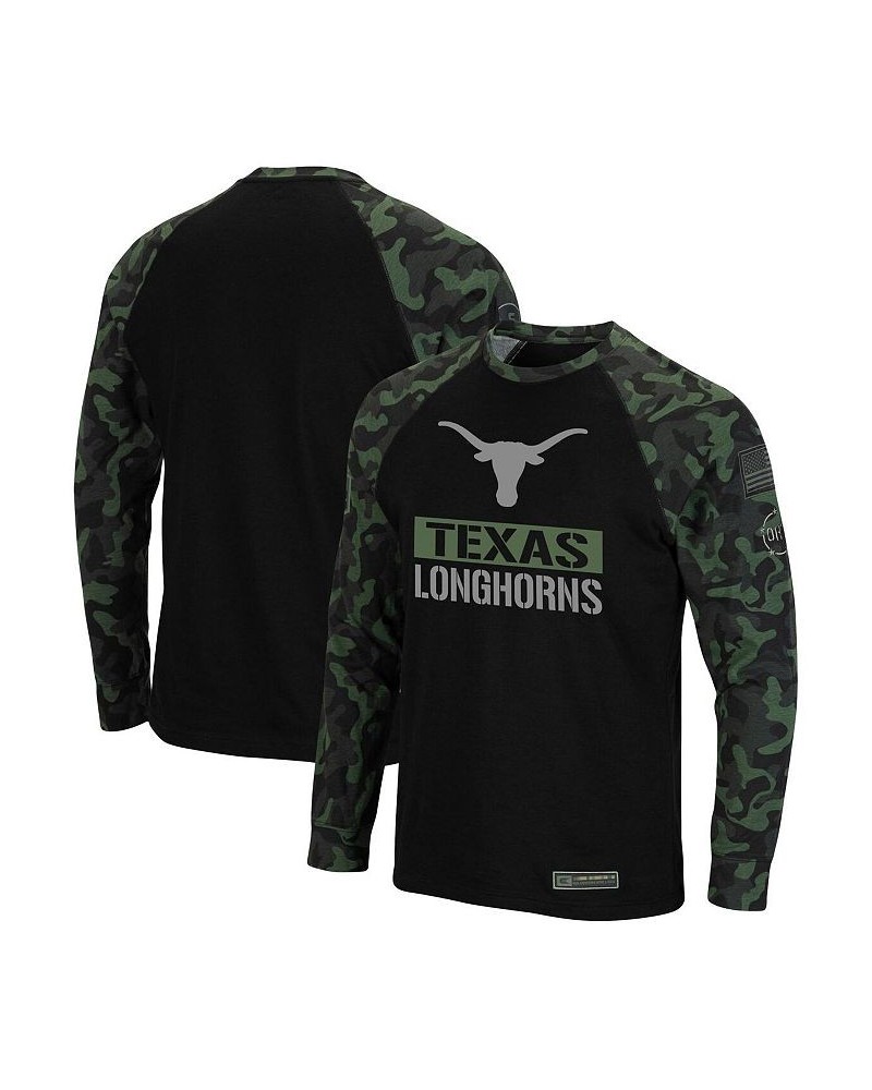 Men's Black, Camo Texas Longhorns Big and Tall OHT Military-Inspired Appreciation Raglan Long Sleeve T-shirt $27.30 T-Shirts