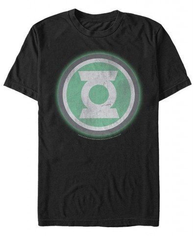 Dc Men's Green Lantern Distressed Glowing Logo Short Sleeve T-Shirt $17.50 T-Shirts