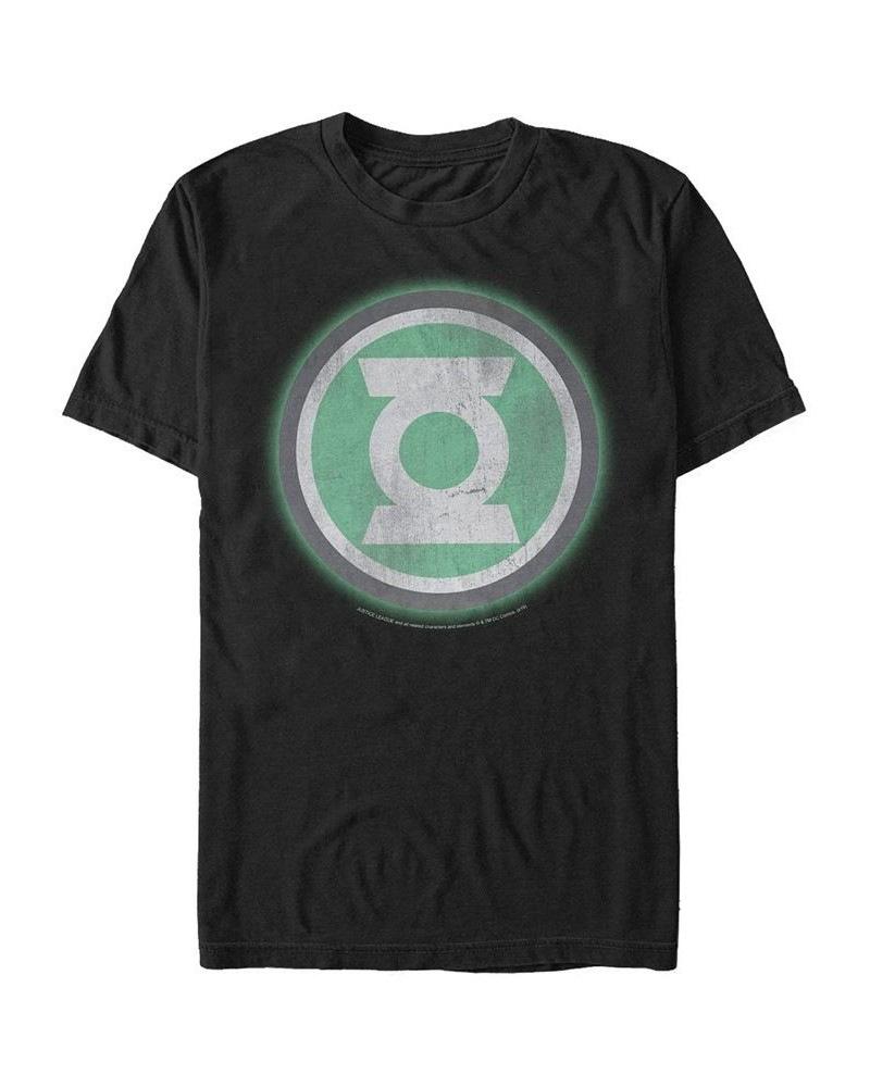 Dc Men's Green Lantern Distressed Glowing Logo Short Sleeve T-Shirt $17.50 T-Shirts