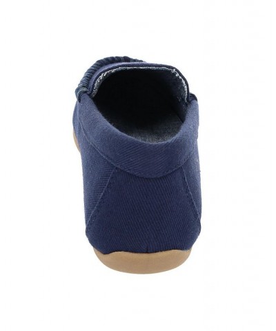 Women's American Bear Moccasin Slipper Blue $41.65 Shoes