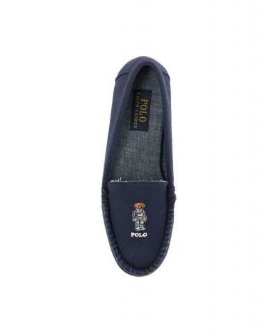 Women's American Bear Moccasin Slipper Blue $41.65 Shoes