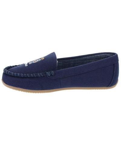 Women's American Bear Moccasin Slipper Blue $41.65 Shoes