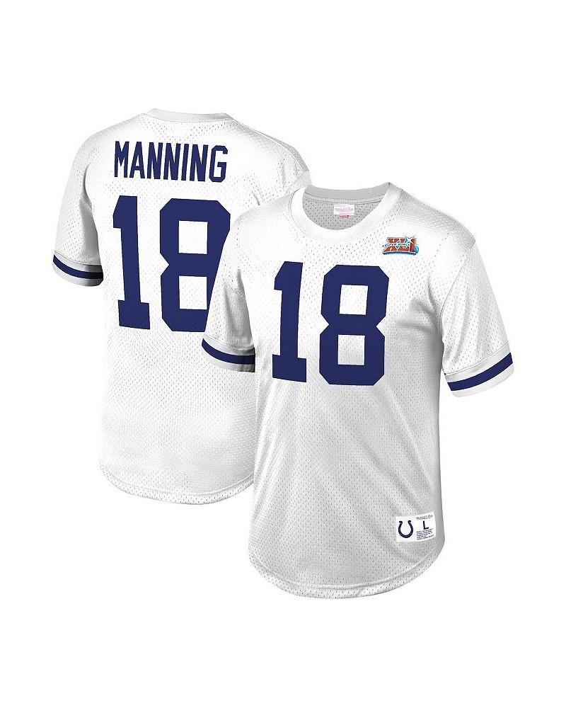 Men's Peyton Manning White Indianapolis Colts Retired Player Name and Number Mesh Top $54.00 T-Shirts