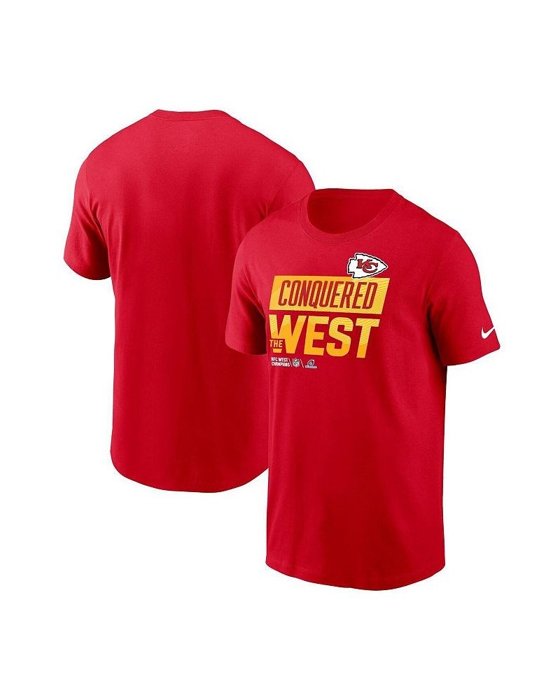 Men's Red Kansas City Chiefs 2022 AFC West Division Champions Locker Room Trophy Collection T-shirt $22.00 T-Shirts