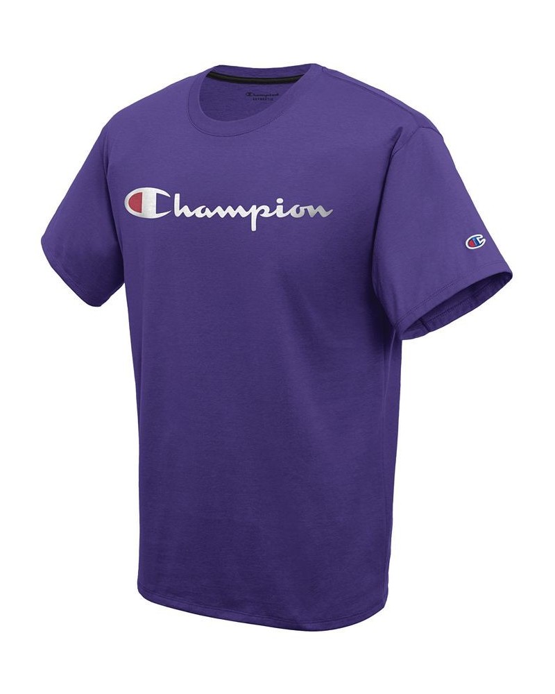 Men's Script Logo T-Shirt Purple $11.50 T-Shirts