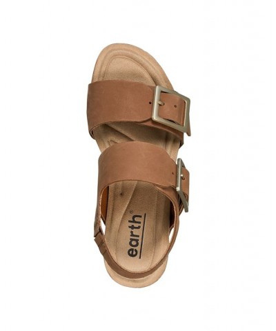 Women's Willa Strappy Casual Mid Cork Wedge Sandals Medium Natural Nubuck $35.97 Shoes