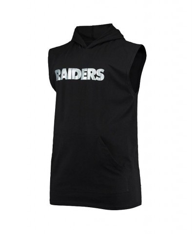 Men's Black Las Vegas Raiders Big and Tall Muscle Sleeveless Pullover Hoodie $21.60 T-Shirts