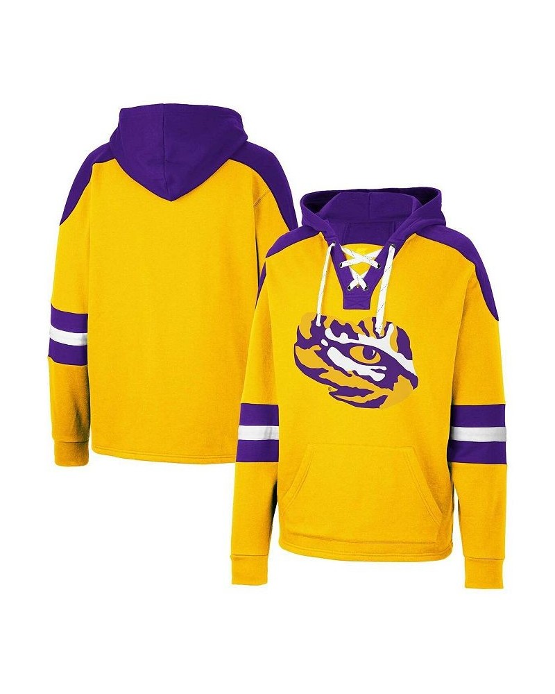 Men's Gold LSU Tigers Lace-Up 4.0 Pullover Hoodie $39.74 Sweatshirt