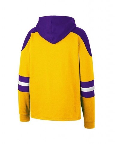 Men's Gold LSU Tigers Lace-Up 4.0 Pullover Hoodie $39.74 Sweatshirt