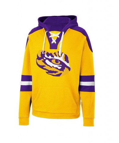 Men's Gold LSU Tigers Lace-Up 4.0 Pullover Hoodie $39.74 Sweatshirt