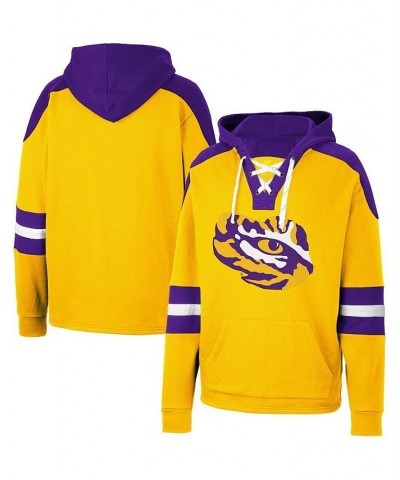 Men's Gold LSU Tigers Lace-Up 4.0 Pullover Hoodie $39.74 Sweatshirt