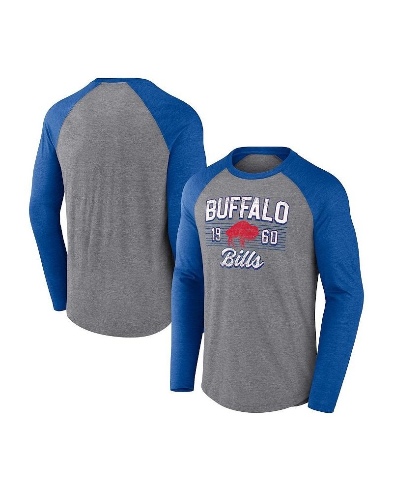 Men's Branded Heathered Gray, Heathered Royal Buffalo Bills Weekend Casual Raglan Tri-Blend Long Sleeve T-shirt $24.95 T-Shirts