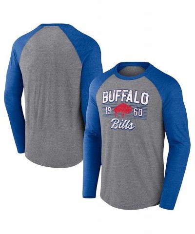 Men's Branded Heathered Gray, Heathered Royal Buffalo Bills Weekend Casual Raglan Tri-Blend Long Sleeve T-shirt $24.95 T-Shirts