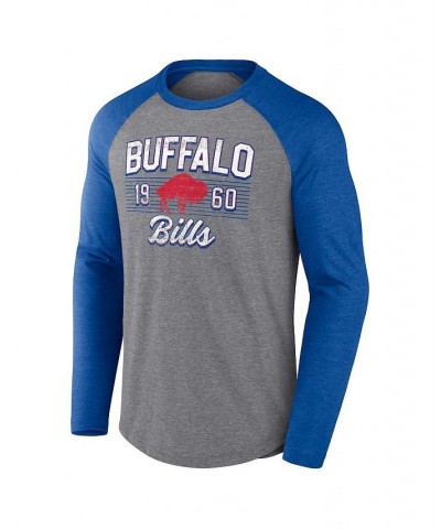 Men's Branded Heathered Gray, Heathered Royal Buffalo Bills Weekend Casual Raglan Tri-Blend Long Sleeve T-shirt $24.95 T-Shirts