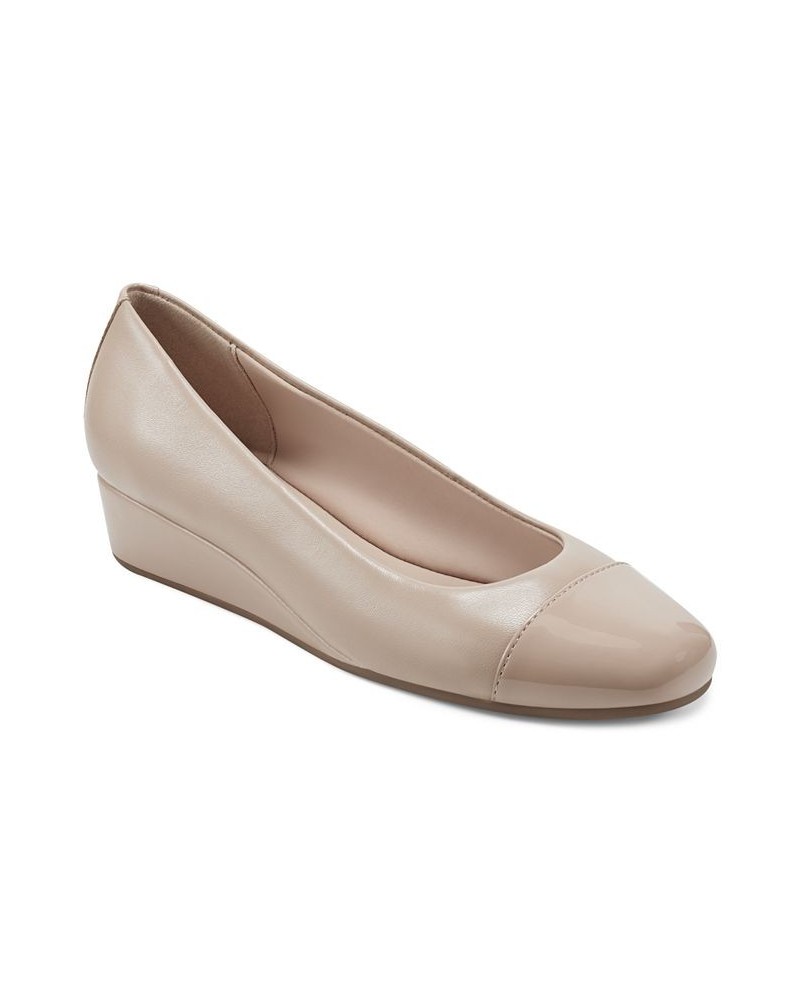 Women's Gracey Round Toe Slip-on Wedge Dress Pumps PD05 $51.48 Shoes