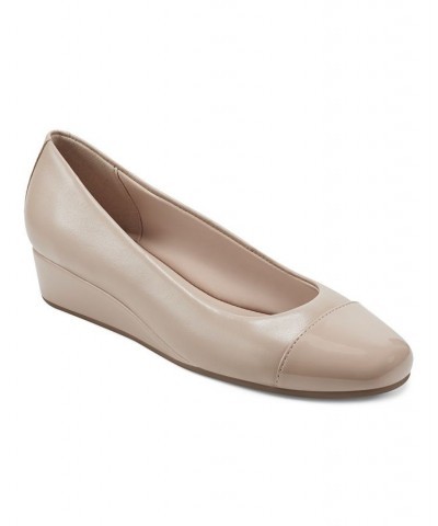 Women's Gracey Round Toe Slip-on Wedge Dress Pumps PD05 $51.48 Shoes