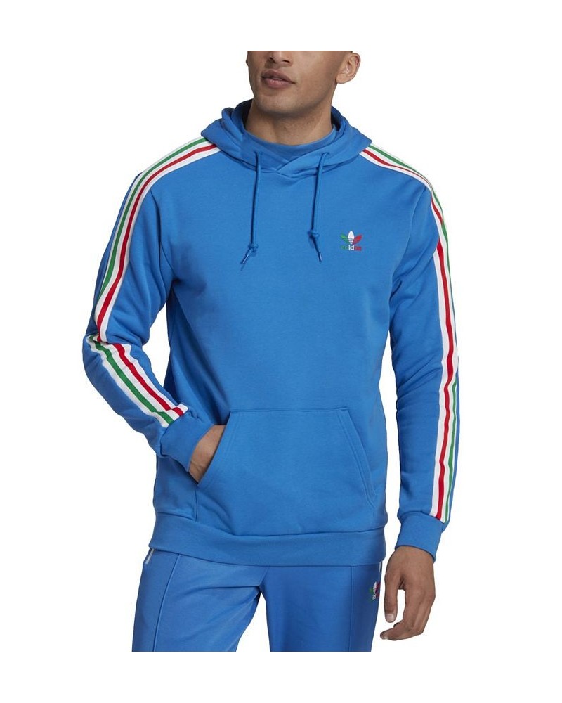 Men's Italy 3-Stripe Terry Hoodie Blue $30.00 Sweatshirt