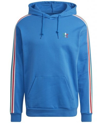 Men's Italy 3-Stripe Terry Hoodie Blue $30.00 Sweatshirt