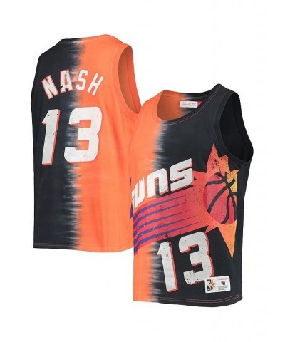 Men's Steve Nash Orange and Black Phoenix Suns Hardwood Classics Tie-Dye Name and Number Tank Top $44.00 T-Shirts