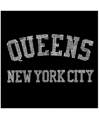 Mens Word Art T-Shirt - Queens NY Neighborhoods Black $17.84 T-Shirts