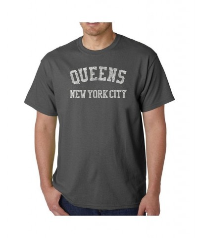 Mens Word Art T-Shirt - Queens NY Neighborhoods Black $17.84 T-Shirts