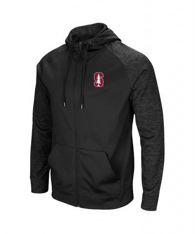 Men's Black Stanford Cardinal Blackout 3.0 Tonal Raglan Full-Zip Hoodie $30.00 Sweatshirt