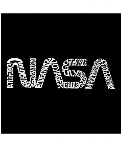 Men's Word Art Long Sleeve T-Shirt - Worm Nasa Black $21.99 T-Shirts