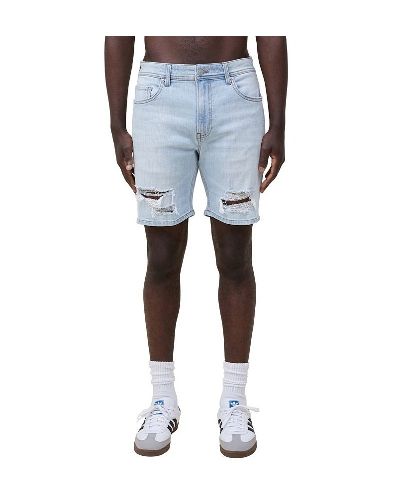 Men's Straight Denim Shorts Blue $24.75 Shorts