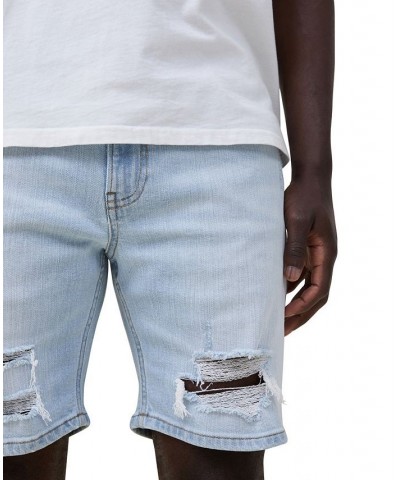 Men's Straight Denim Shorts Blue $24.75 Shorts