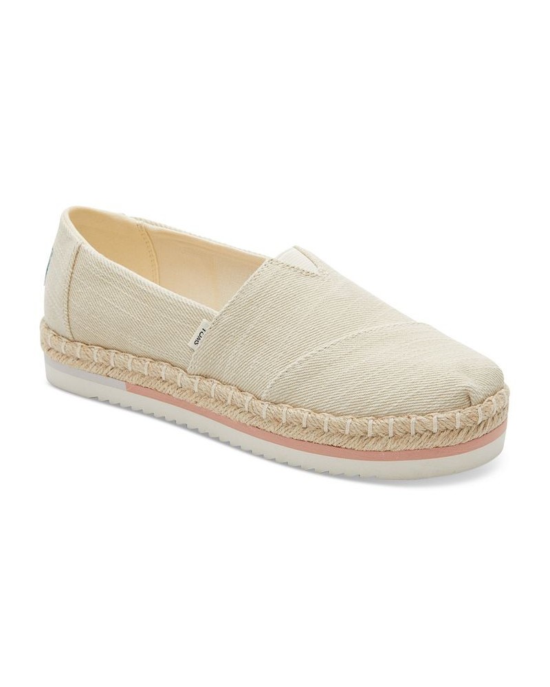 Women's Alpargata Recycled Platform Espadrille Slip-Ons White $36.34 Shoes