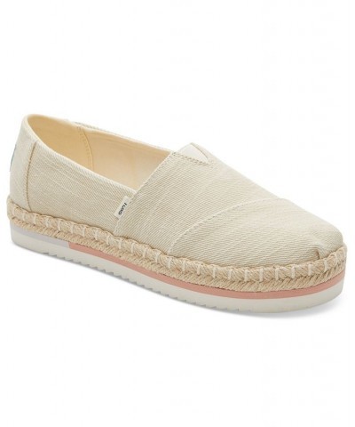 Women's Alpargata Recycled Platform Espadrille Slip-Ons White $36.34 Shoes