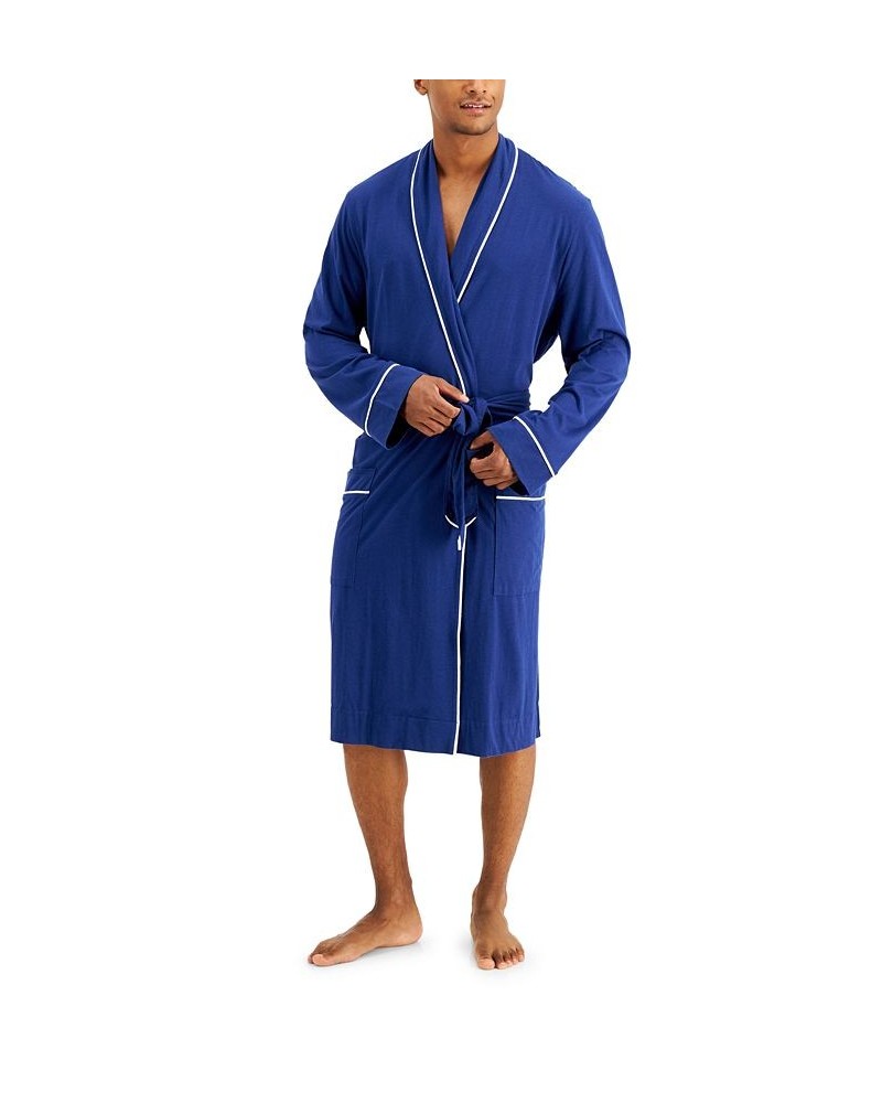 Men's Tipped Robe Blue $16.25 Pajama