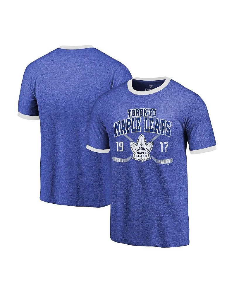 Men's Threads Blue Toronto Maple Leafs Buzzer Beater Tri-Blend Ringer T-shirt $28.90 T-Shirts