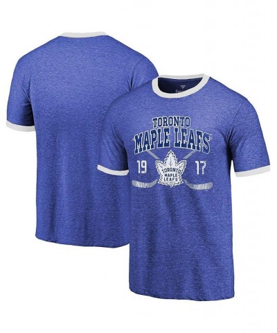 Men's Threads Blue Toronto Maple Leafs Buzzer Beater Tri-Blend Ringer T-shirt $28.90 T-Shirts