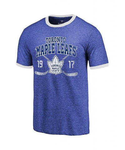 Men's Threads Blue Toronto Maple Leafs Buzzer Beater Tri-Blend Ringer T-shirt $28.90 T-Shirts