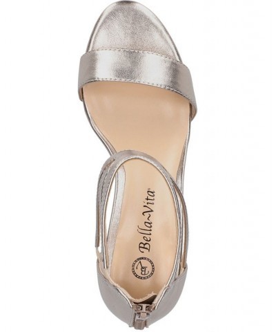 Women's Everly Heeled Sandals Champagne Leather $41.60 Shoes