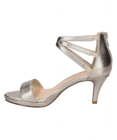 Women's Everly Heeled Sandals Champagne Leather $41.60 Shoes