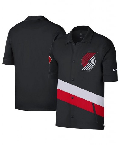 Men's Black, Red Portland Trail Blazers 2021/22 City Edition Therma Flex Showtime Short Sleeve Full-Snap Collar Jacket $56.35...