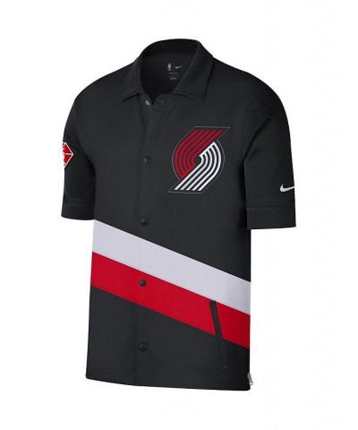 Men's Black, Red Portland Trail Blazers 2021/22 City Edition Therma Flex Showtime Short Sleeve Full-Snap Collar Jacket $56.35...