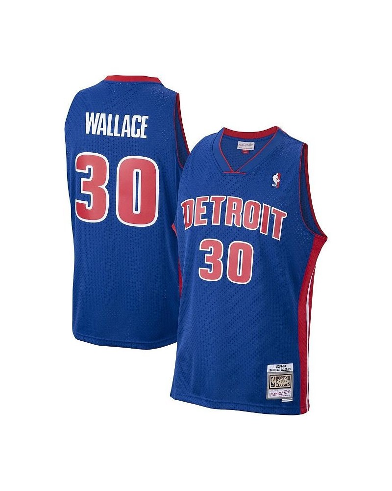 Men's Rasheed Wallace Royal Detroit Pistons 2003-04 Hardwood Classics Swingman Jersey $58.00 Jersey