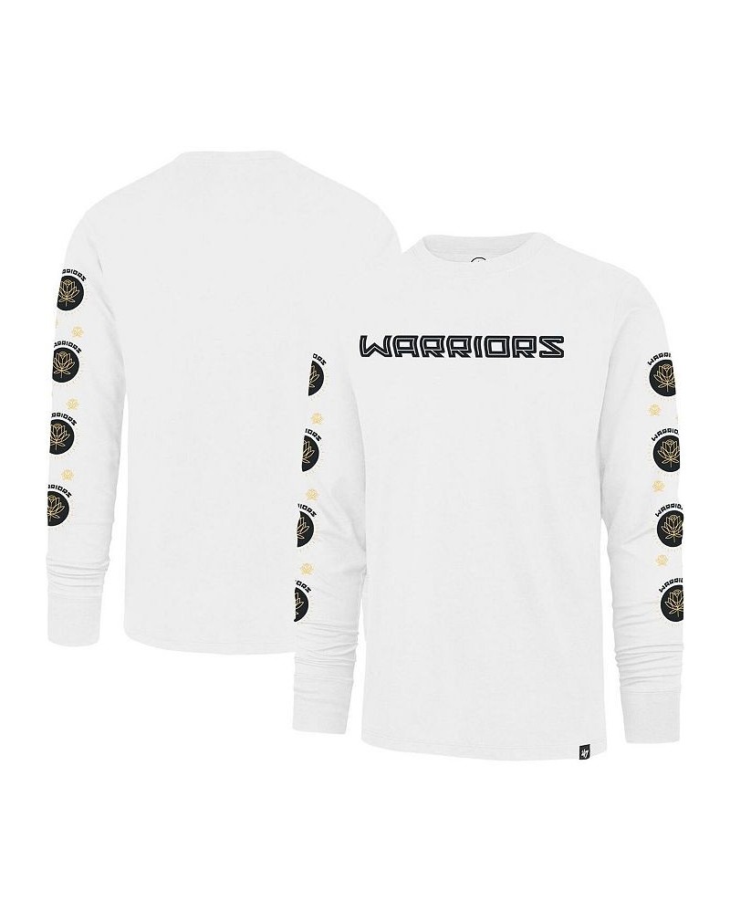 Men's White Golden State Warriors City Edition Downtown Franklin Long Sleeve T-shirt $34.55 T-Shirts