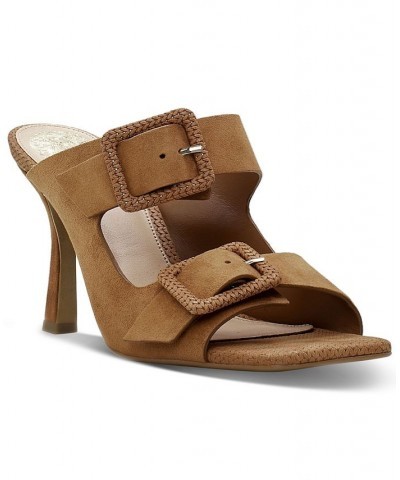 Babenet Buckled Strappy Mule Sandals Brown $45.60 Shoes