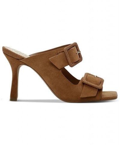 Babenet Buckled Strappy Mule Sandals Brown $45.60 Shoes