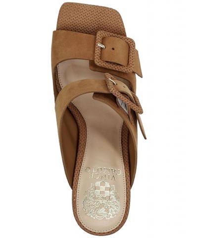 Babenet Buckled Strappy Mule Sandals Brown $45.60 Shoes